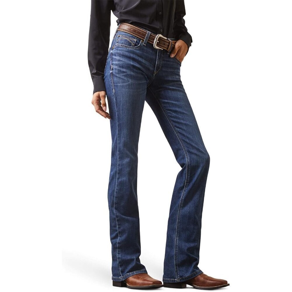 Womens Boot Cut Jeans Stretch Cotton Perfect Rise Flattering Fit Comfortable